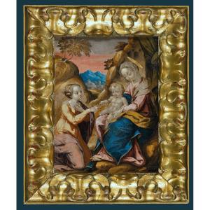 Francesco Cavazzoni (1559-1616) The Mystical Marriage Of Saint Catherine Oil On Copper