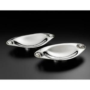 Pair Of Oval Dishes "blossom"