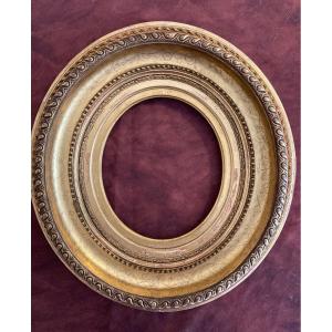 19th Century Oval Frame. Original Gilding.
