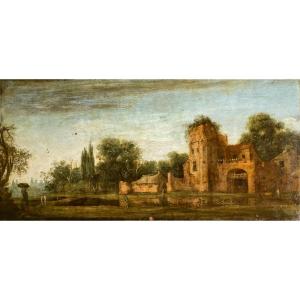 Copper Circa 1660. Attributed To Gillis Neyts. Village Scene. Flemish School, 17th Century.