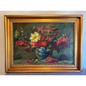 Dahlias. Marcel De Chollet. (1855-1924).
