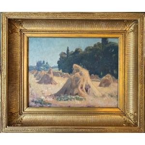 Post-impressionist Painting. The Haystacks. Jacques Jacobi.