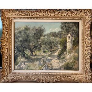 Path And Calvary In An Olive Grove. Gabriel Deschamps. 