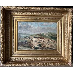The Dunes . Circa 1880. Signed V. De Gronckel. Belgian School.