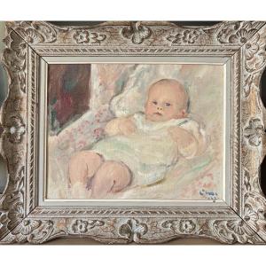 Adorable Doll. Louis Henri De Meuron. (1868-1949). Oil On Canvas.