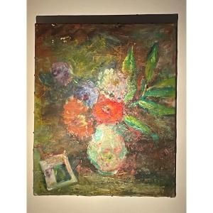 Oil On Canvas Bouquet Of Flowers Lilian Whitteker 1881 -1979