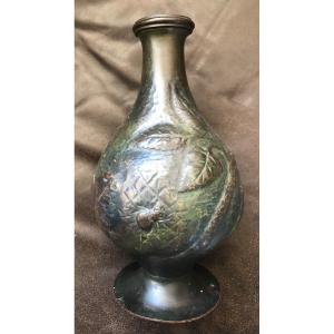 Very Rare Brassware Vase 1900 Bastet Lyon Lyon School