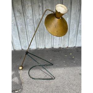 Rare Floor Lamp 1950 Balancier Dlg Mathieu, Guariche