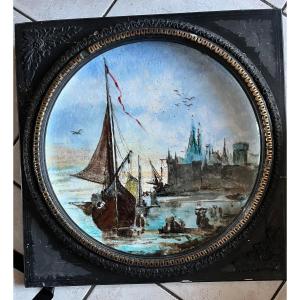 Very Rare Barbotine Dish By Pierre Laprade (1875-1931/32)