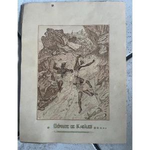 Beautiful Africanist Drawing Signed Dated 