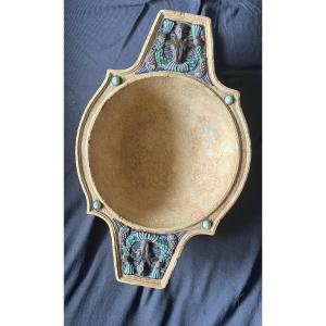 Beautiful And Rare 1900/1920 Bowl. Tinted Concrete? And Enamel? 