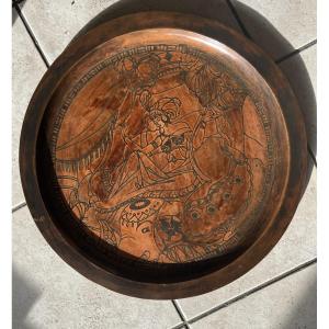 Theodore Chanut: Important 1930s Art Deco Metalwork Platter