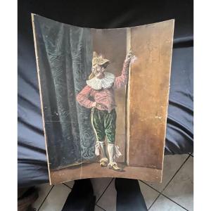 Clown Or Court Jester Oil Painting, Signed Tallon, Late 19th Century