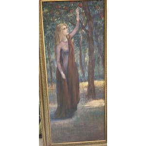 Symbolist Oil Painting, Circa 1900, Art Nouveau, Signed