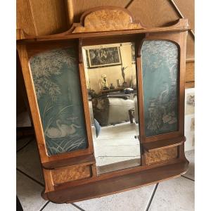 Rare 1900 Glass Plate Shelf Signed Geef Lyon