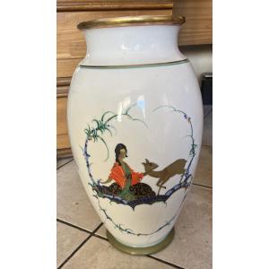 Large Art Deco Porcelain Vase Langenthal Renfer