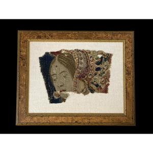 Painting With A Fragment Of A Brussels Tapestry, 15th Century 