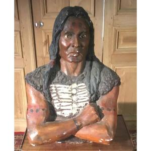 Plaster Bust Of An Indian