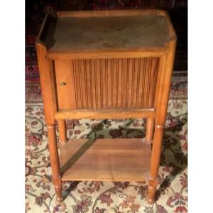 19th Century Curtained Bedside Table