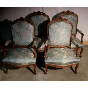 4 Rosewood Armchairs