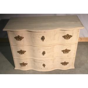 Curved Fir Chest Of Drawers