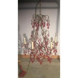 Beaded Chandelier And Italian Glass