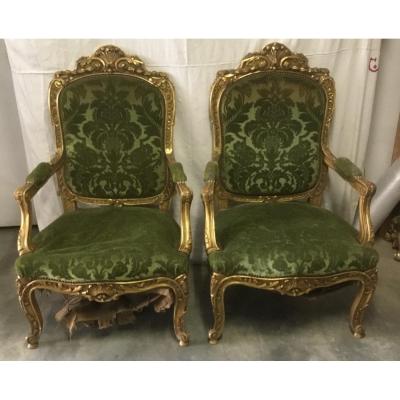 Pair Of Golden Armchair