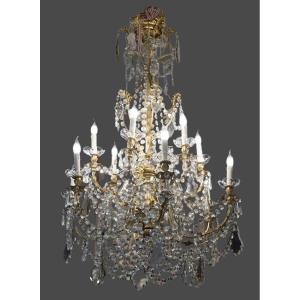 Gilt Bronze And Crystal Chandelier