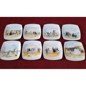 8 Dessert Plates Service Boudin