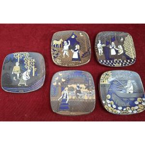 5 Arabia Plates From Finland