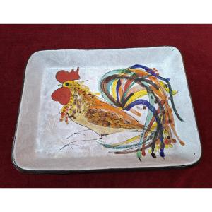 Rooster Dish Signed Brescon