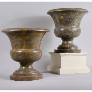 Pair Of Vases On Pedestal