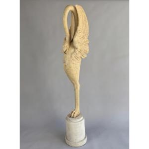 Large Empire Period Swan In The Round, Forming A Staircase Starter.