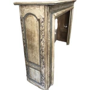 Louis XIV Period Fireplace In Painted Oak