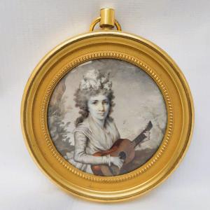 Miniature On Ivory Signed Le Tellier XVIII°
