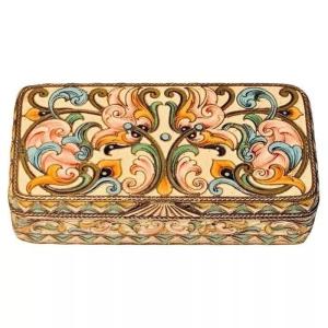 Khlebnikov Russian Silver-gilt And Shaded Enamel Box / Case