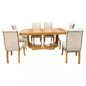 H&l Epstein Art Deco Maple U Base Dining Suite Table 6 Chairs & Cocktail Cabinet