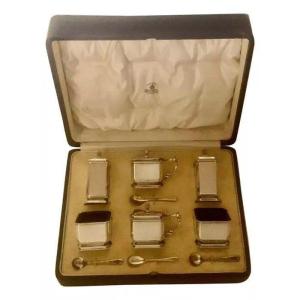 Stylish Art Deco Condiment Set Mappin & Webb Of Birmingham 1938, Antique