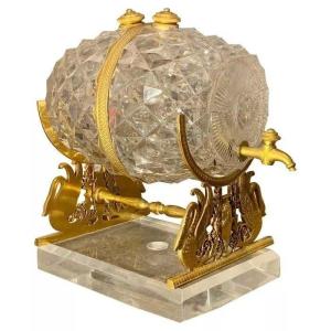 Charles X Gilt Bronze-mounted Glass Barrel On A Stand, Circa 1830