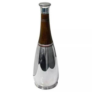 Stylish Art Deco Bottle Shape Cocktail Shaker By Kingsway Silver Plate