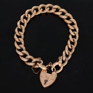 Victorian 9ct Rose Gold Engraved Bracelet