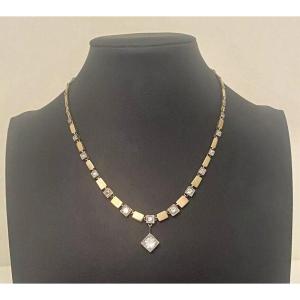 Art Deco 14ct Gold & 2.6 Carats Of Diamonds Necklace