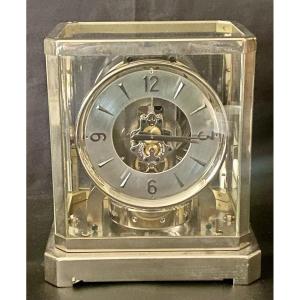 A Rhodium Plated Jaeger Le Atmos Clock Rare Bell-jar Model Atmos Clock Ca 1950's