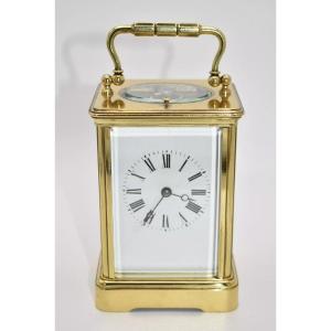 Vintage Carriage Striking Repeating Clock 10768 Enamel White Roman Numeral Dial