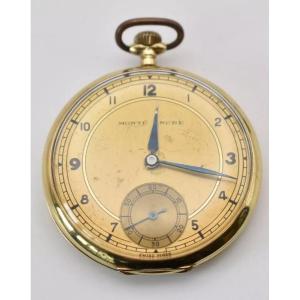 1870 - 1920 Monte Ancre 14ct Gold 15 Jewels Swiss Made Pocket Watch Open Faced