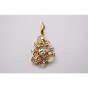 A Vintage Mid Century Modern Brilliant Cut Diamond Fancy Drop Pendant 18ct Gold