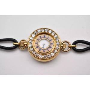 Antique Swiss 18ct Gold Convertible Fob Wristwatch, 2.2 Carat Diamond Bezel