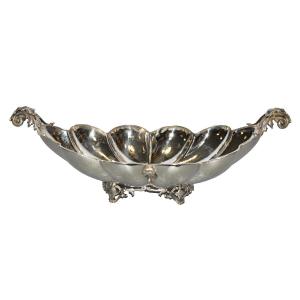A Large Hallmarked Solid Silver Shelled Detailed Centrepiece 19th Century