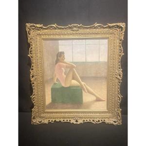 Noel Quintavalle (1893 – 1975) The Ballerina Oil Painting Signed & Dated 1963