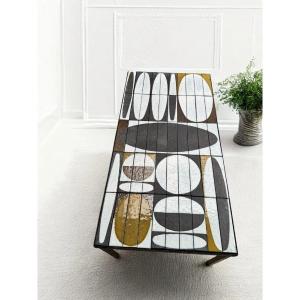 Large Mid Century Coffee Table Ellipses By Roger Capron Vallauris Circa 1960's